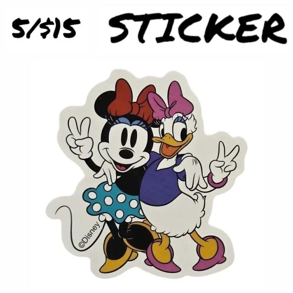 Minnie Mouse Daisy Duck Peace Sticker Decal Self-Adhesive Laptop Water Bottle